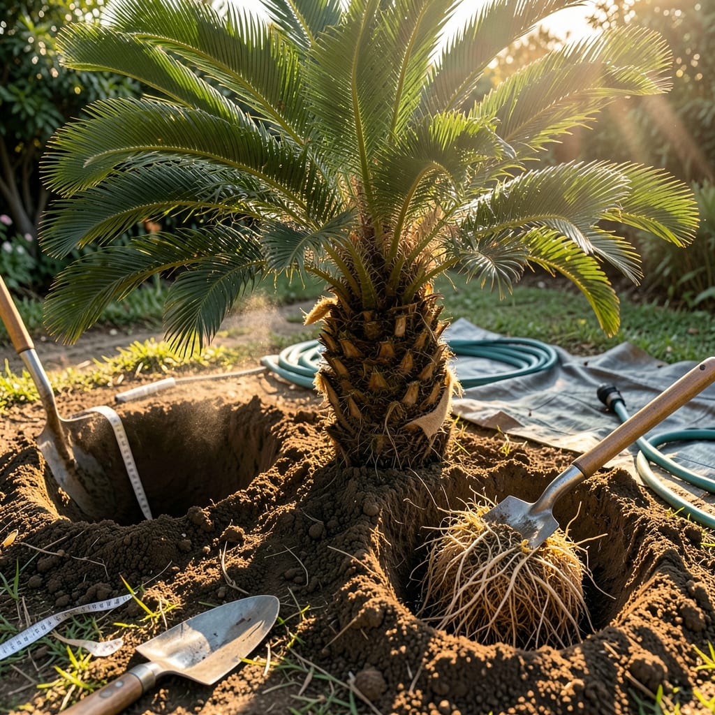 Comprehensive Palm Tree Transplant: Step by Step Guide to Safe Rootball Removal visual reference