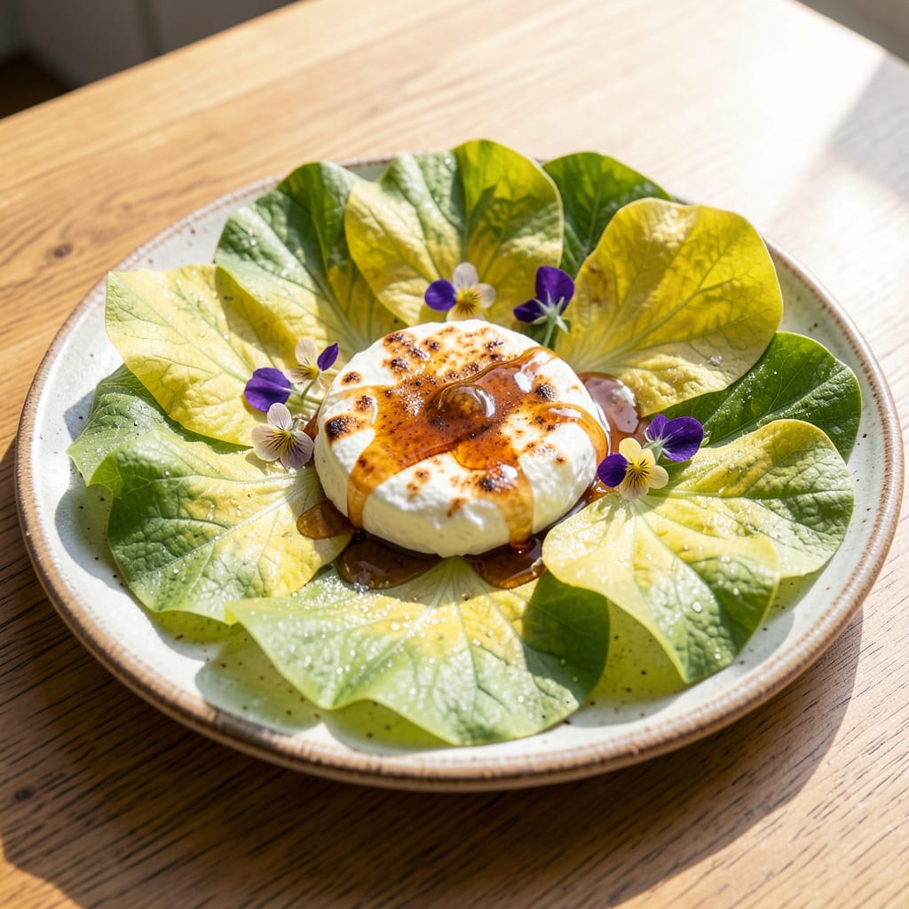 Visual representation of Patty Pan Squash Leaves: Edible Garden Harvest for Pesto and Salads