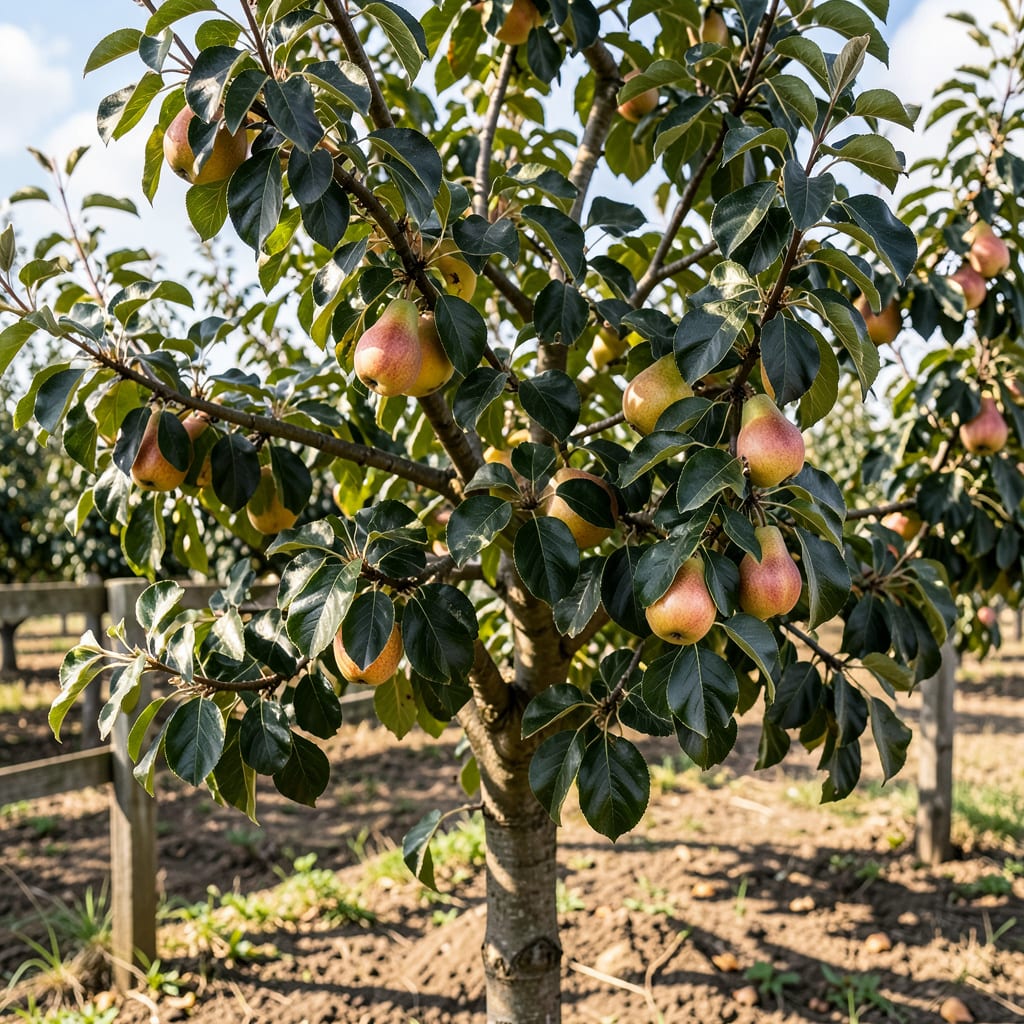 Pear Tree Leaves Turning Black: Fire Blight Prevention and Treatment example with annotations