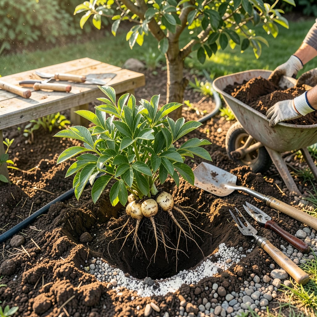 Peonies in September: The Foolproof Guide to Fall Transplant Success illustration with key details