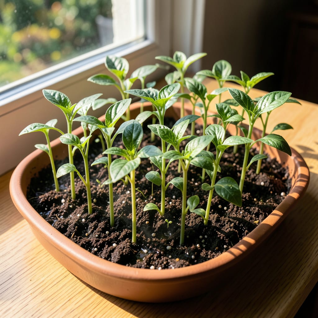 pepper seedlings leaves pointing up detailed visual guide