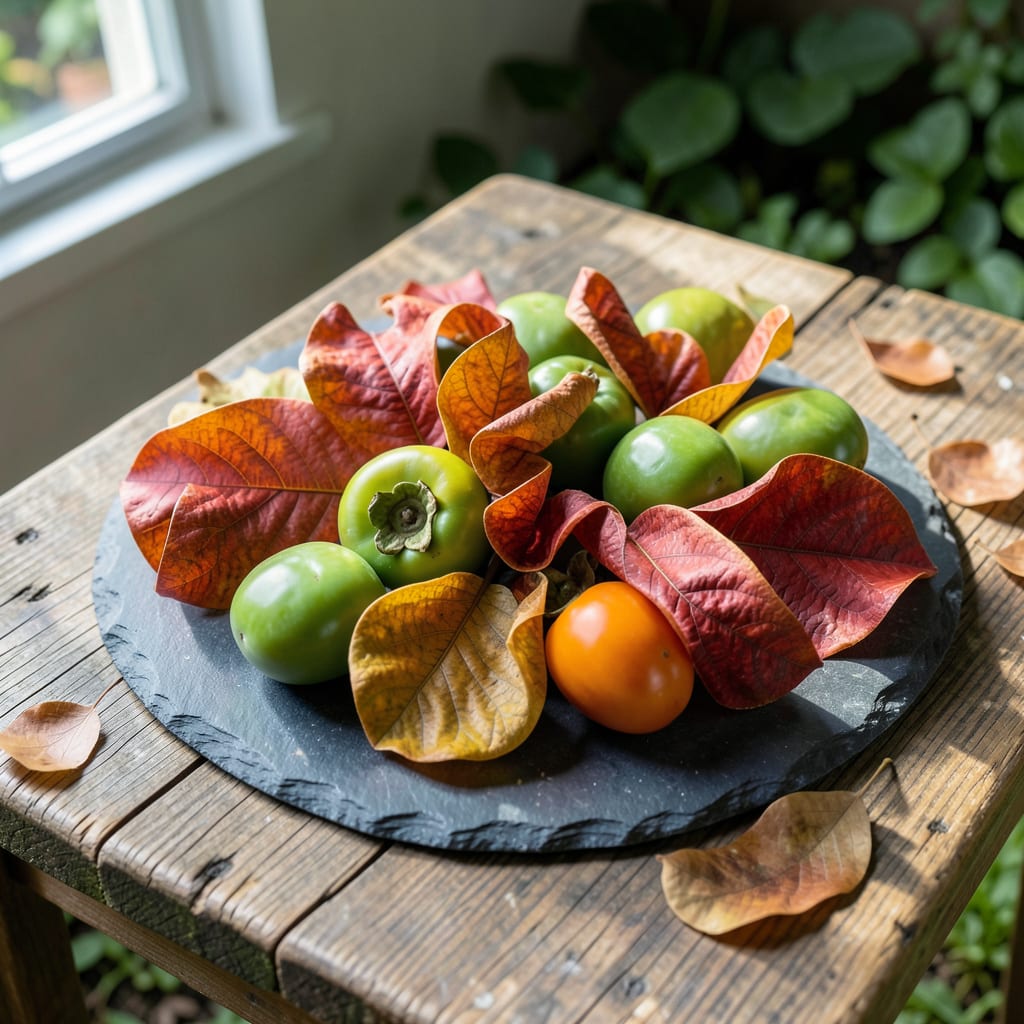 Persimmon Tree Leaves Curling: Early Signs and Cultural Fixes example with annotations