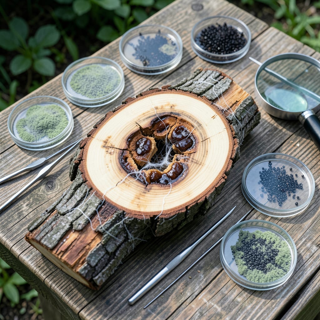 Pine Tree Trunk Diseases: Early Signs and Cultural Fixes illustration with key details