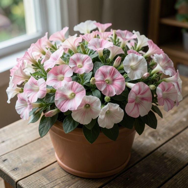 Pink And White Striped Petunias: Vibrant Garden Accents For Season-Long Color