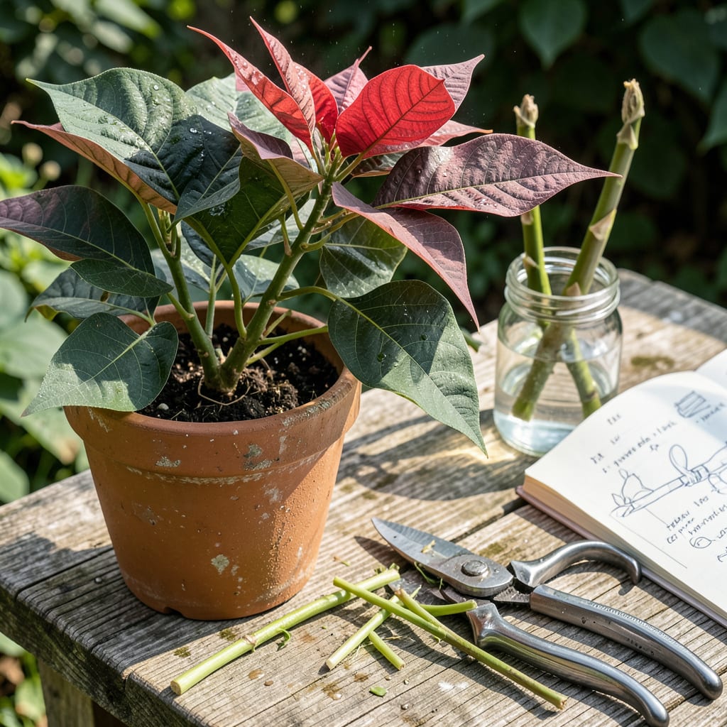 Visual representation of Poinsettia Pruning: The Secret to Fuller Holiday Blooms Next Season