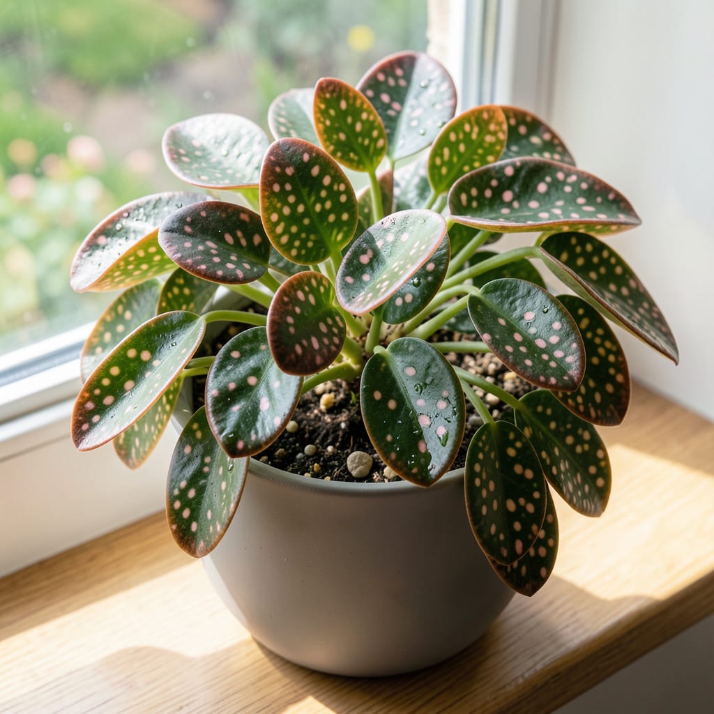 Polka Dot Plant Brown Tips: Humidity and Watering Balance Fix example with annotations
