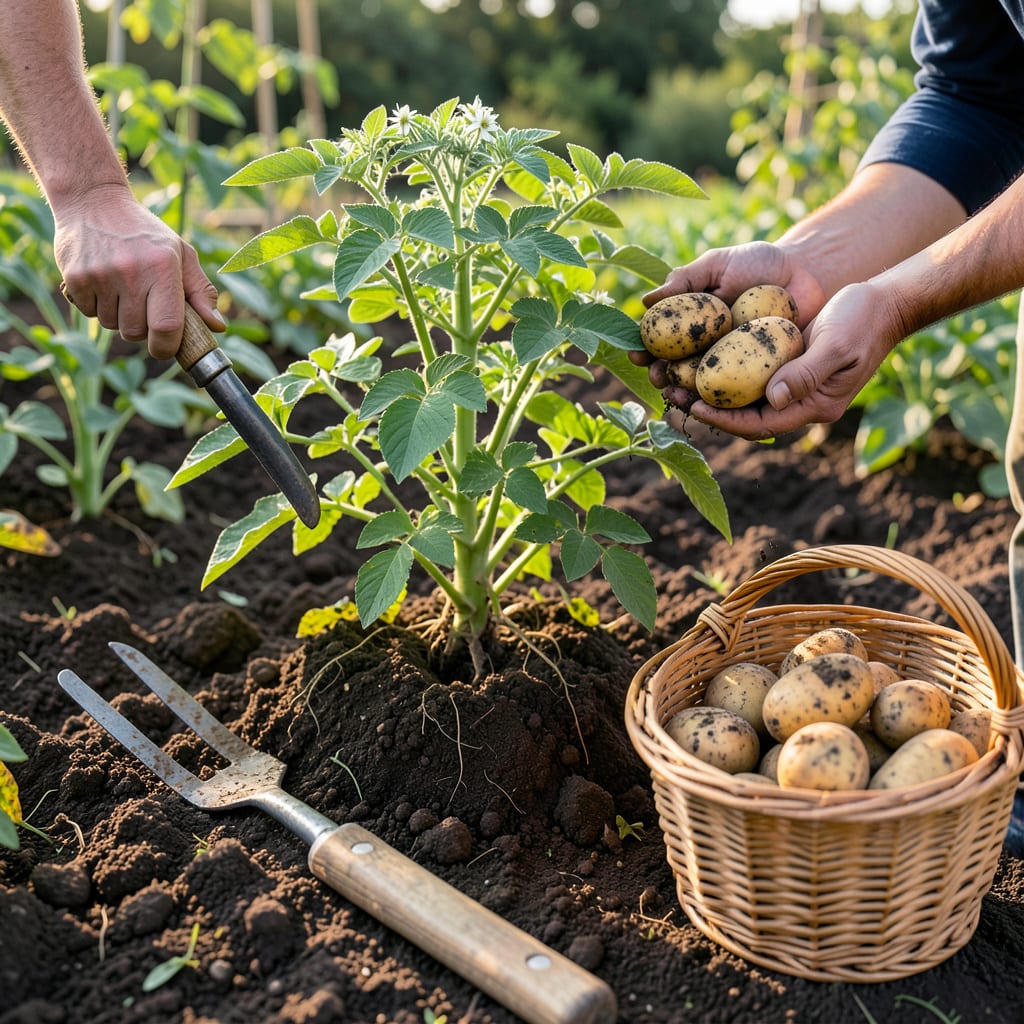 Visual representation of Potato Plant When to Harvest: Visual Cues for Gardeners