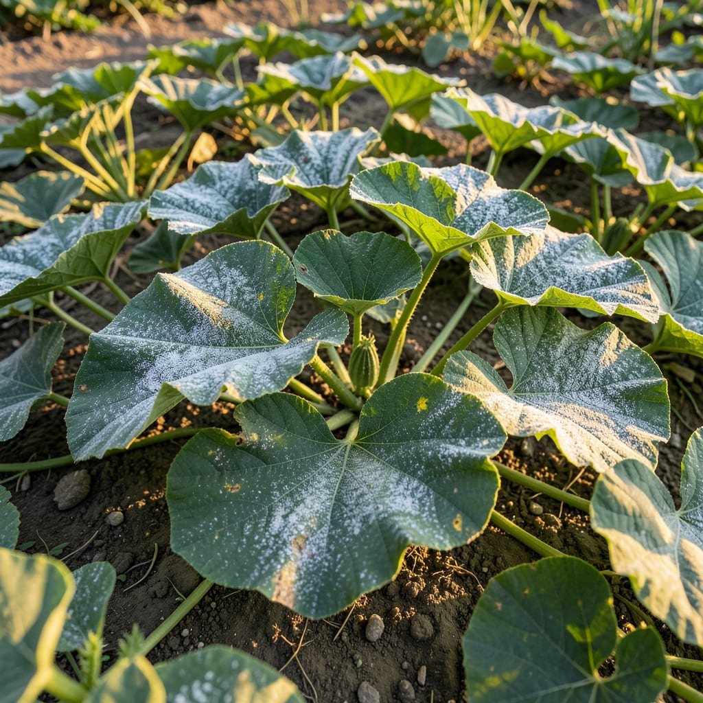 powdery mildew on pumpkin leaves detailed visual guide