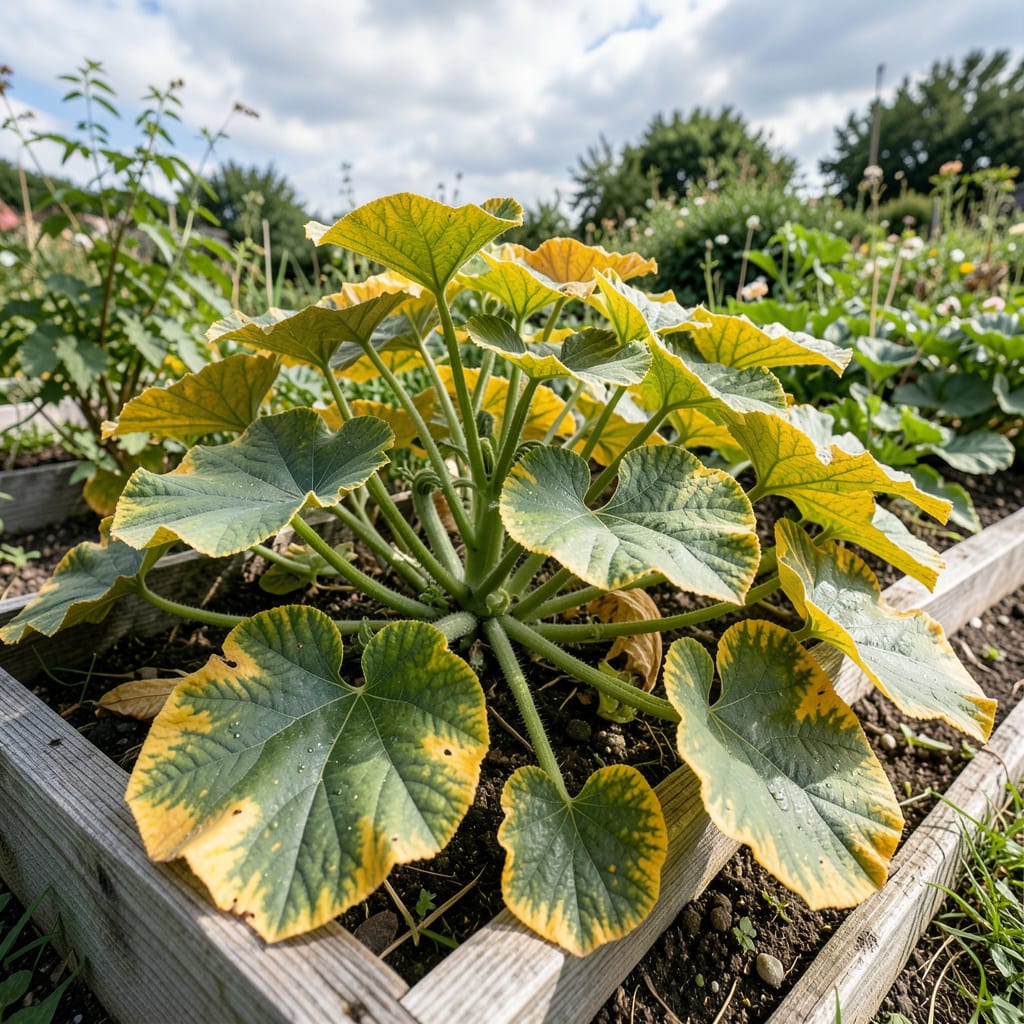 Comprehensive pumpkin plant leaves turning yellow visual reference