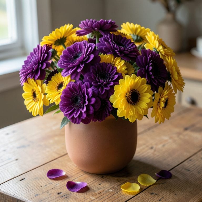 Purple and Yellow Mums: Vibrant Bicolor Blooms for Garden Elegance Purple and Yellow Mums: Vibrant Bicolor Blooms for Garden Elegance