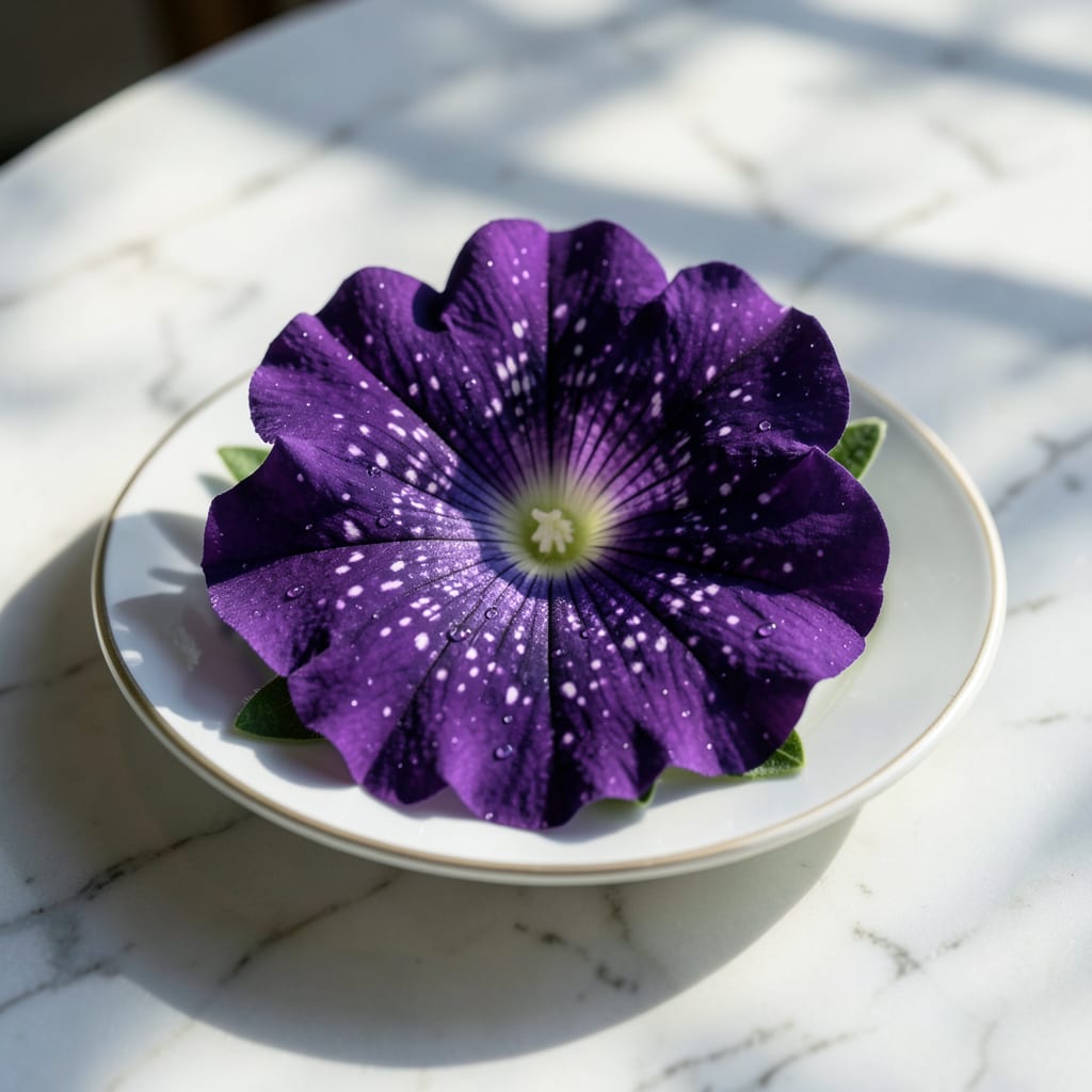 Complete Purple Petunia With White Spots: Vibrant Bicolor Blooms for Garden Drama overview image