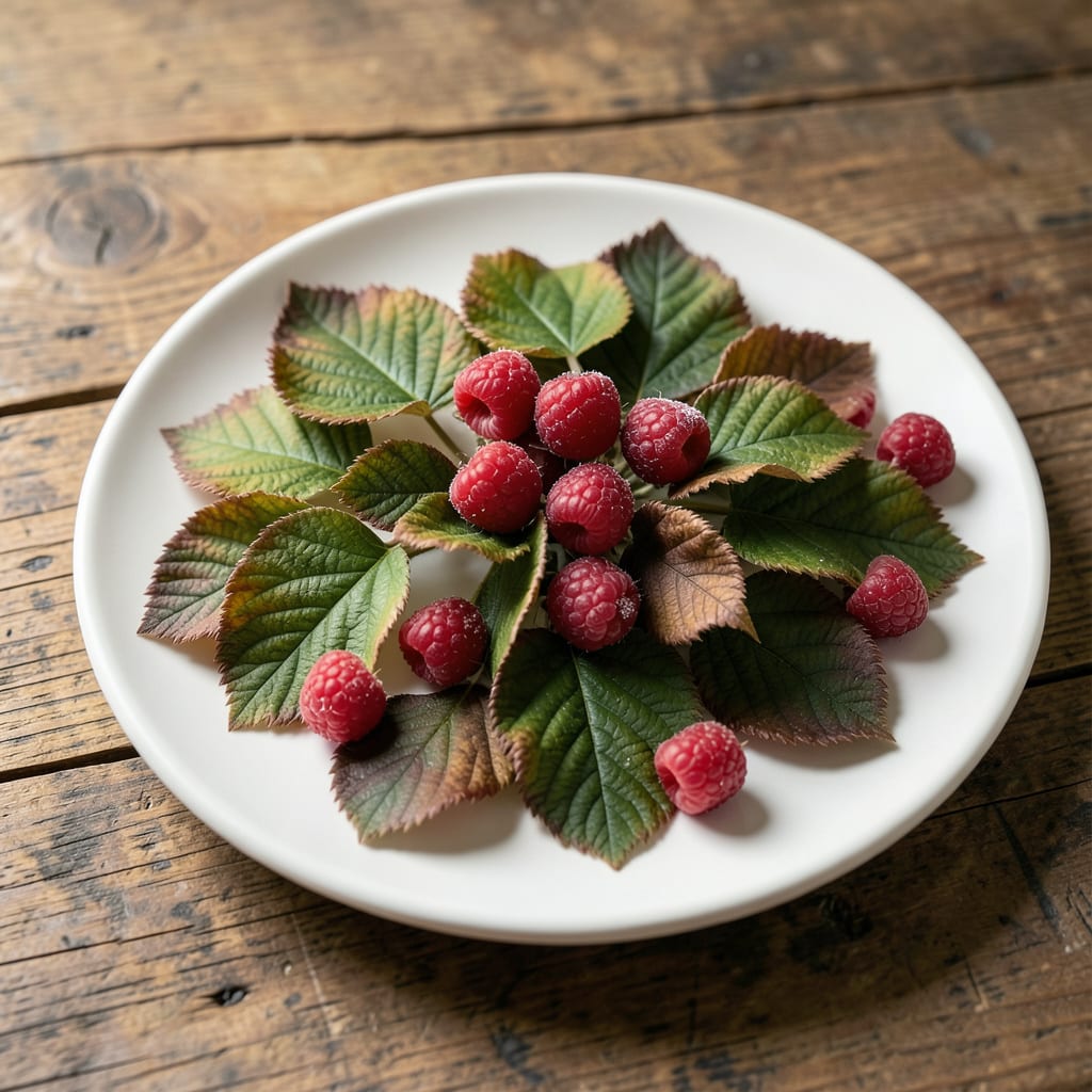Visual representation of raspberry leaves brown edges