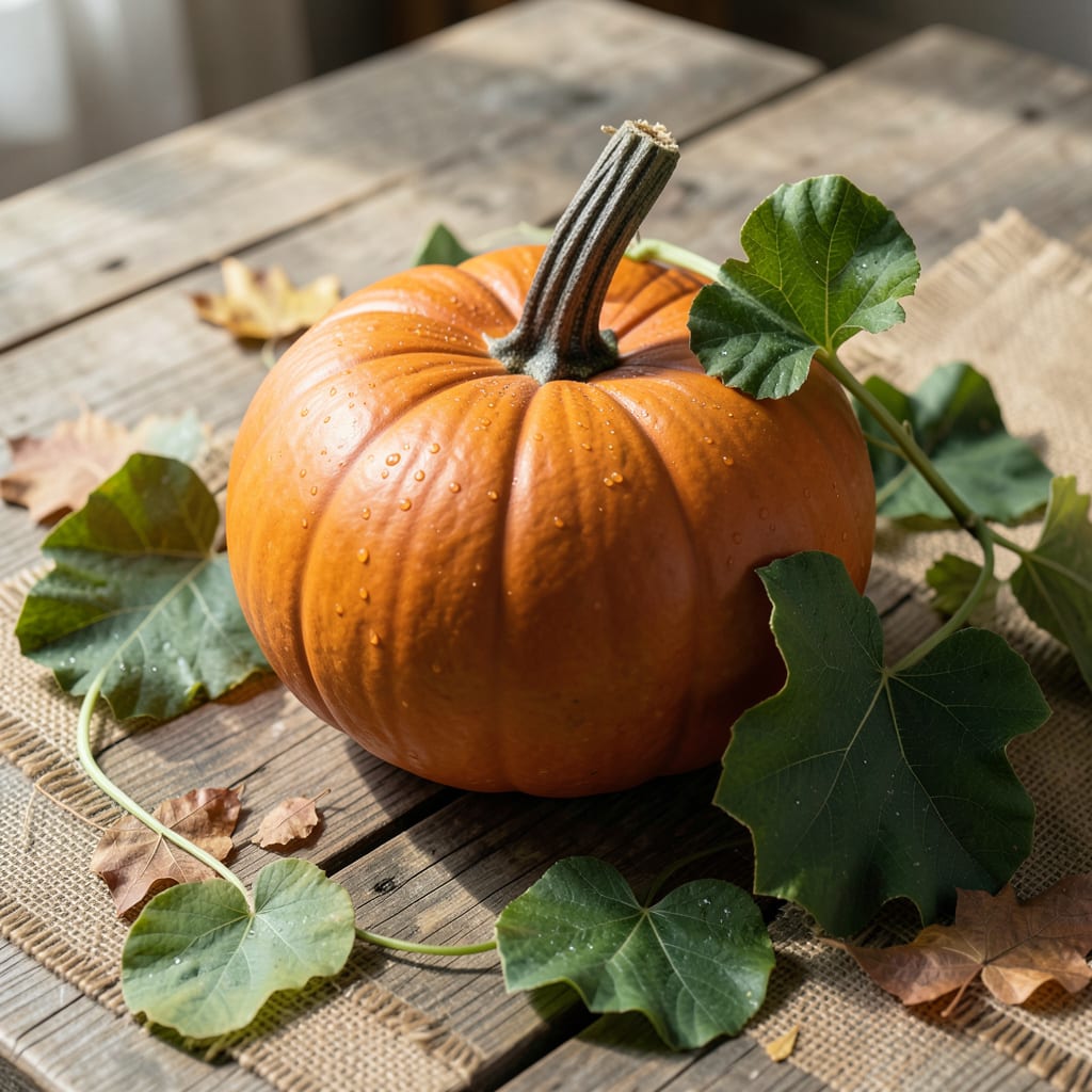 Real Pumpkin With Leaves: Field Tested Signs for Healthy Growth illustration with key details
