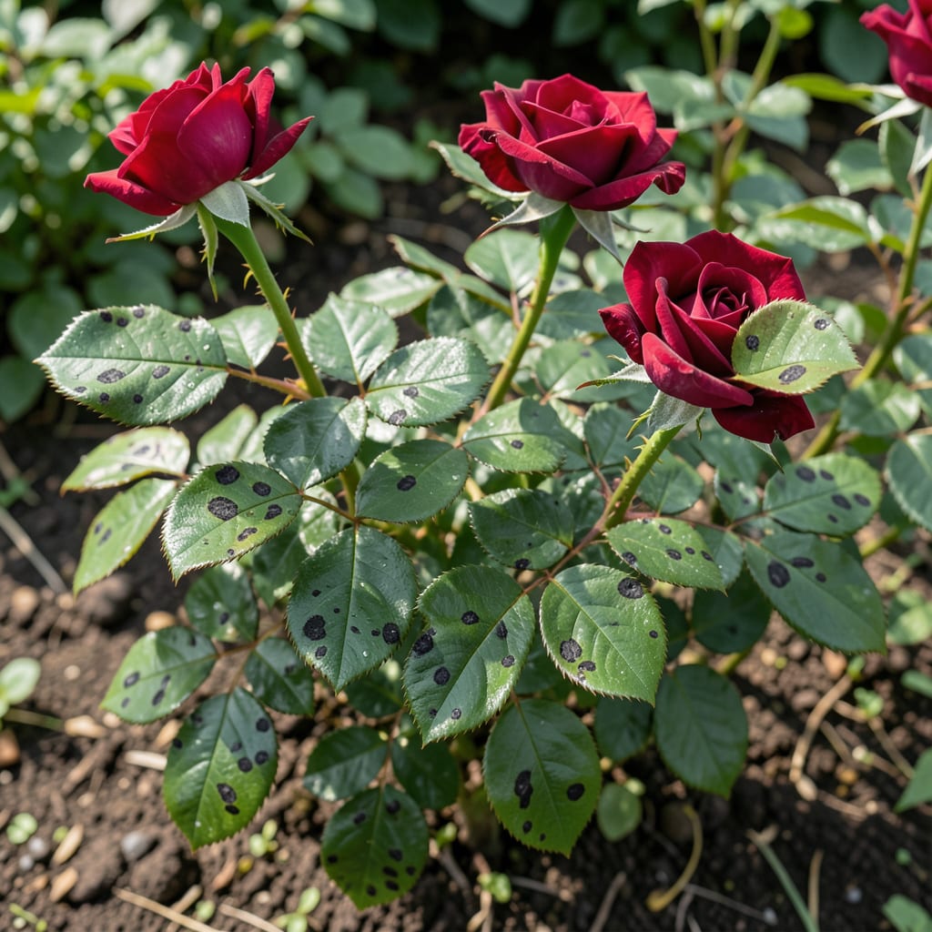 Visual representation of Rose Bush Has Black Spots on Leaves: Fungal Treatment and Prevention Tips