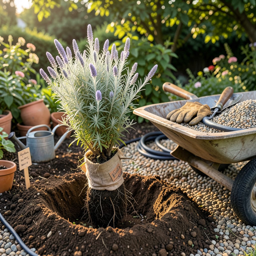 Russian Sage Transplant Guide: Foolproof Steps for Thriving Plants illustration with key details