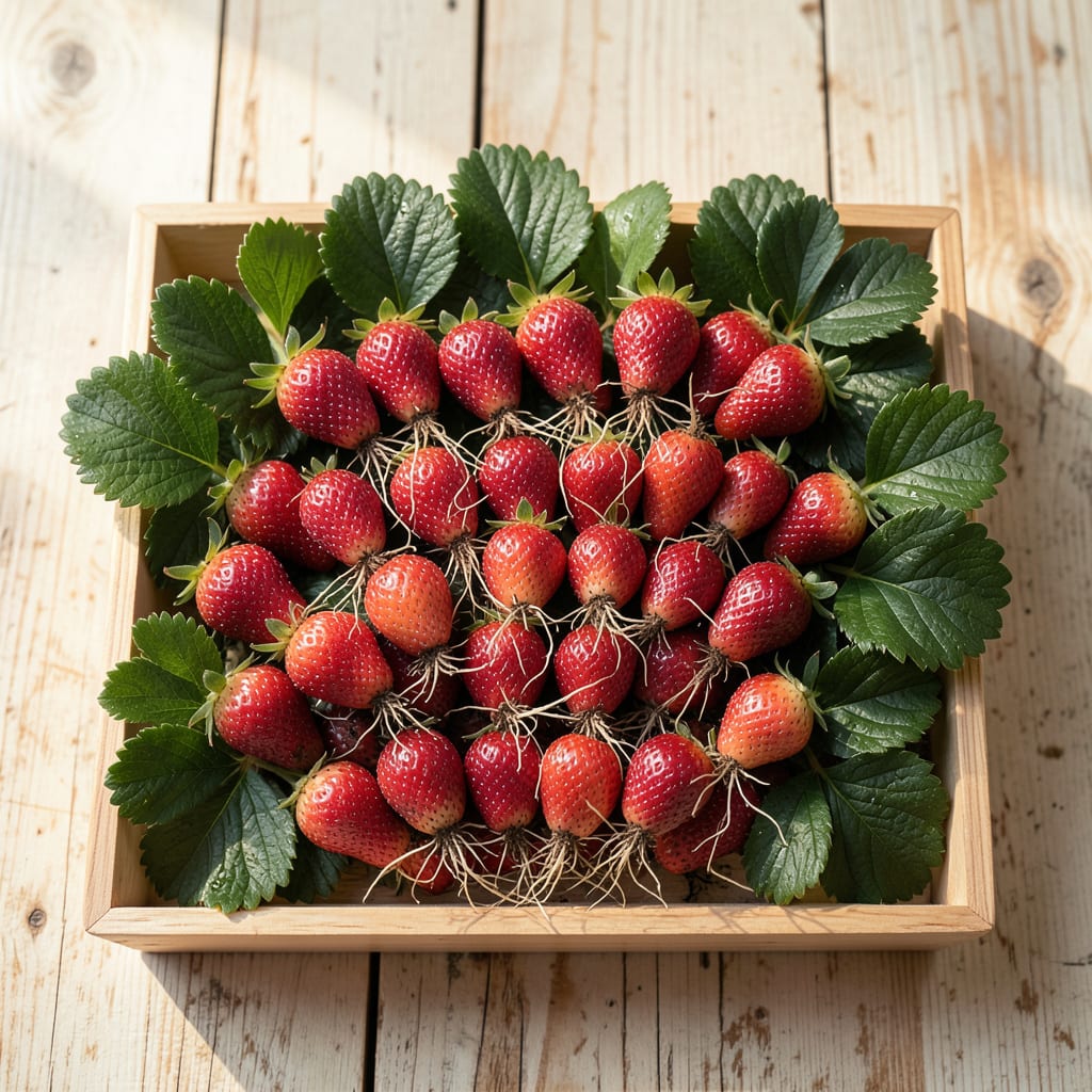 Sequoia Strawberry Bare Root: Early Spring Planting for Sweet Harvests example with annotations