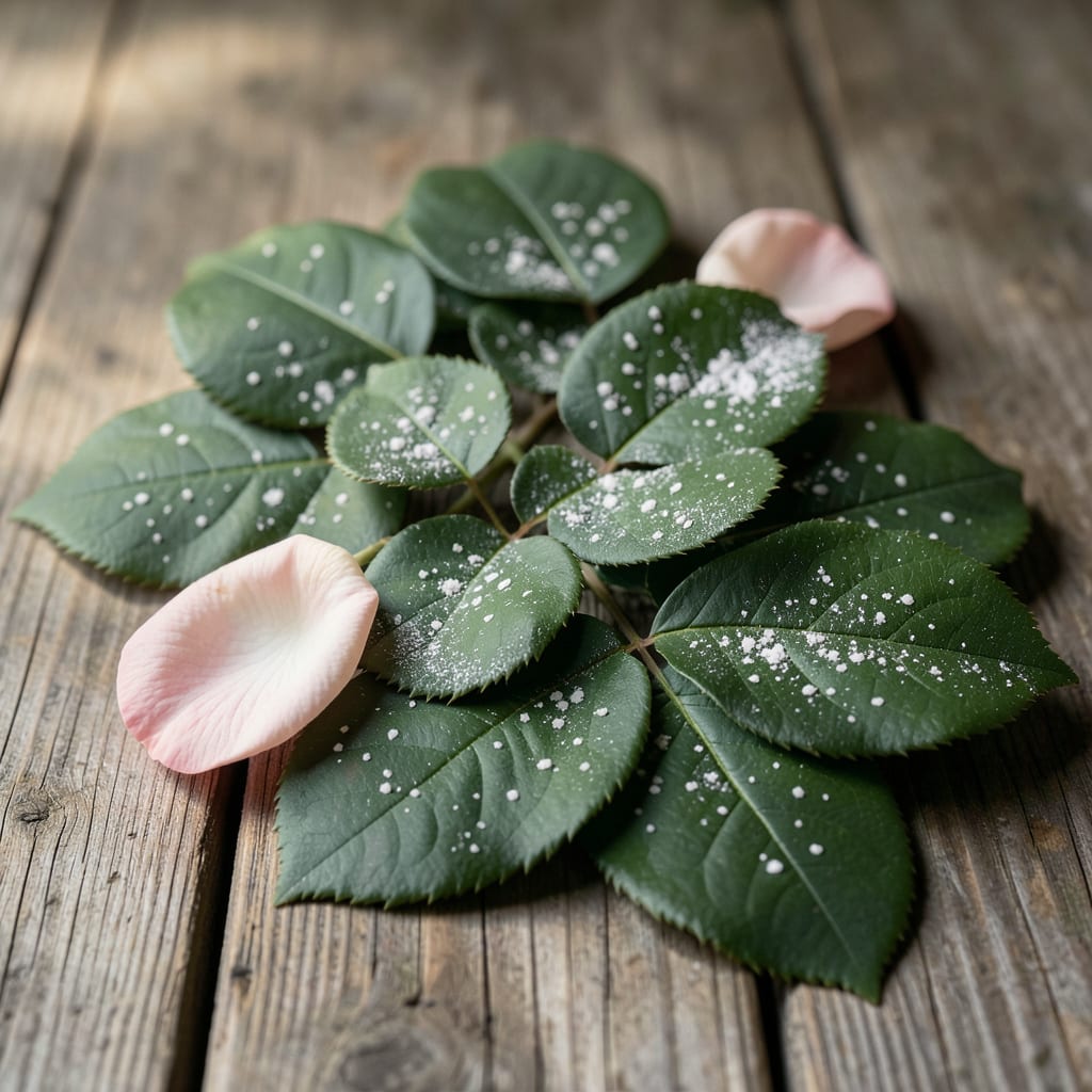 Visual representation of Small White Spots on Rose Leaves: Visual Guide to Fungal Diagnosis and Fixes