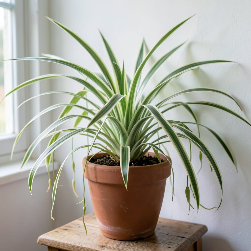 Spider Plant Light Requirements: Optimal Lighting Conditions for Healthy Growth example with annotations