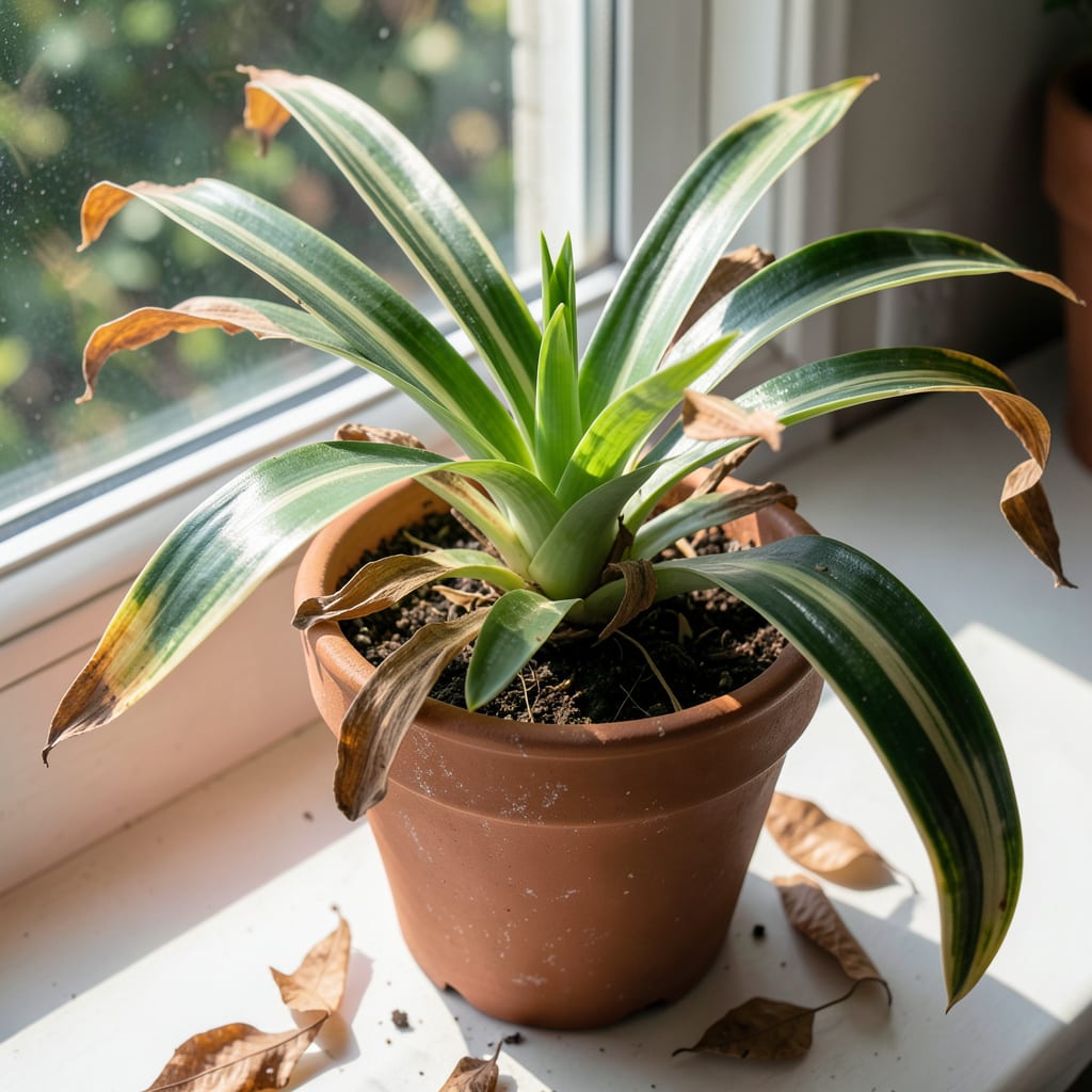Spider Plants Leaves Turning Brown: Environmental Stress Signs and Fixes illustration with key details