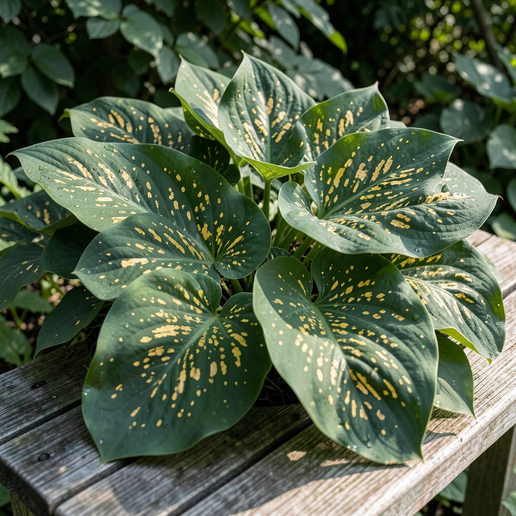 Complete Spots on Hosta Leaves: Fungal Threat and Organic Defense Strategies overview image