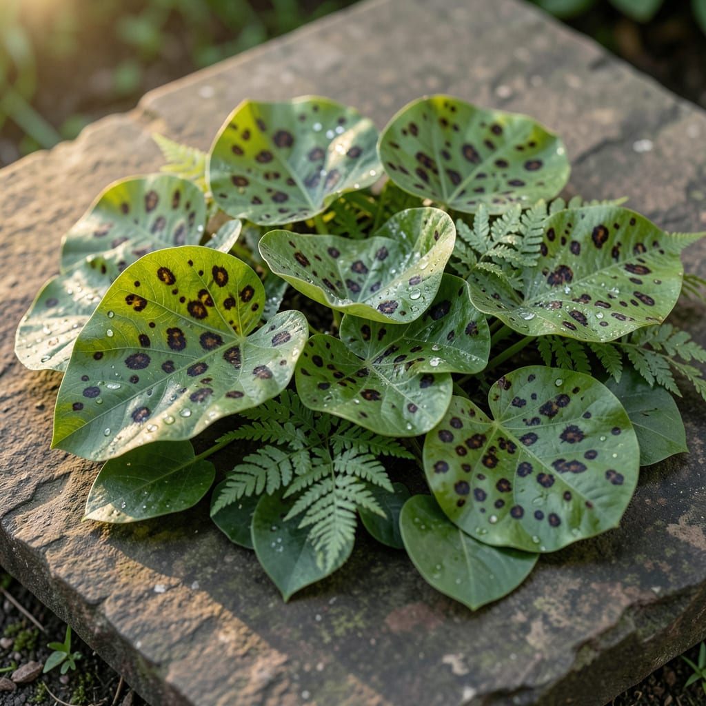 Visual representation of spots on leaves of plants