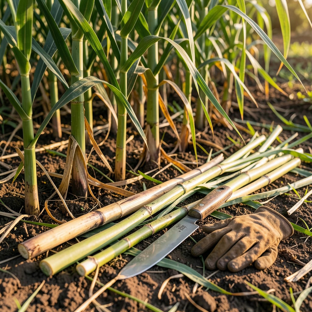 Visual representation of Sugar Cane Harvest Time: Field Tested Signs for Peak Sweetness
