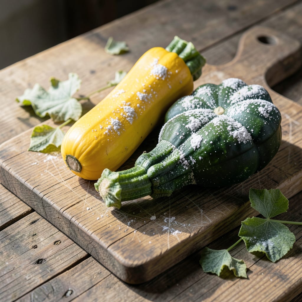 Summer Squash Powdery Mildew: Organic Prevention and Treatment Methods illustration with key details