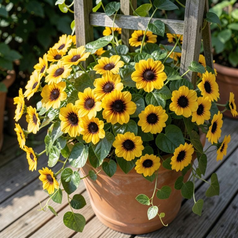 Thunbergia Black Eyed Susan: Cascading Blooms for Vertical Gardens Thunbergia Black Eyed Susan: Cascading Blooms for Vertical Gardens