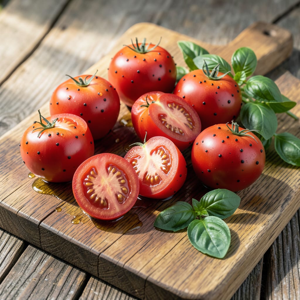 Complete tiny black spots on tomatoes overview image