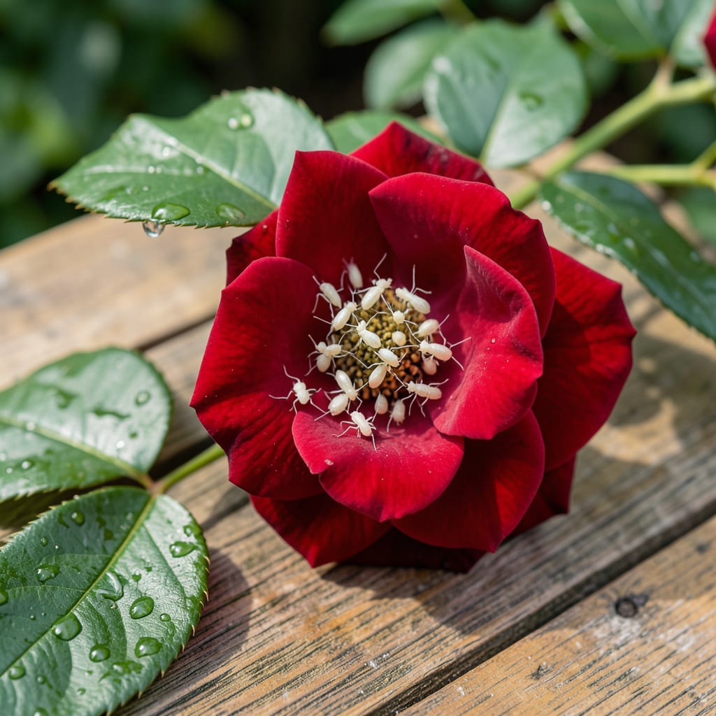 Comprehensive tiny white insects on roses visual reference