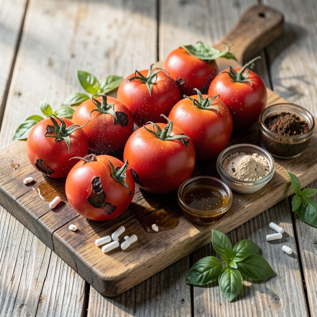 Visual representation of Tomato End Rot Treatment: Calcium Boost for Healthy Fruit