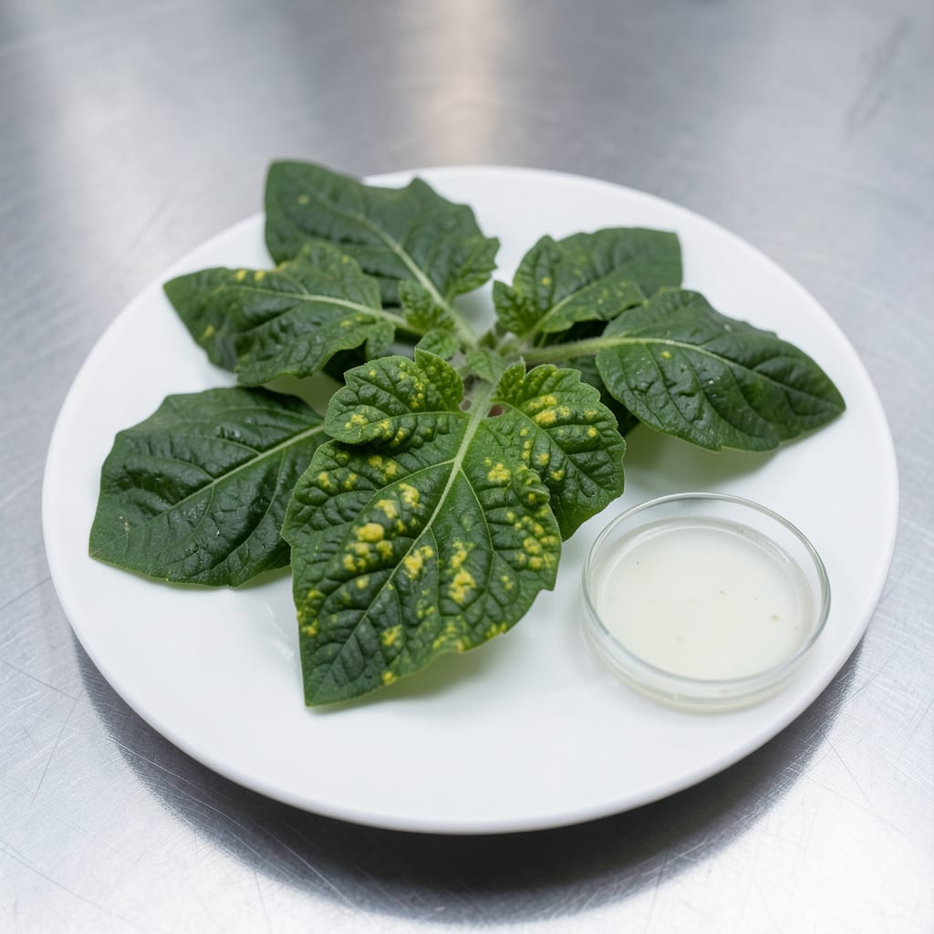 Visual representation of Tomato Leaf Curl New Delhi Virus: Visual Guide to Safe Diagnosis and Recovery