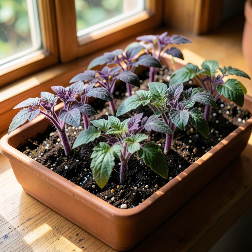 Tomato Seedlings Turning Purple: Phosphorus Deficiency or Cold Stress Fixes illustration with key details