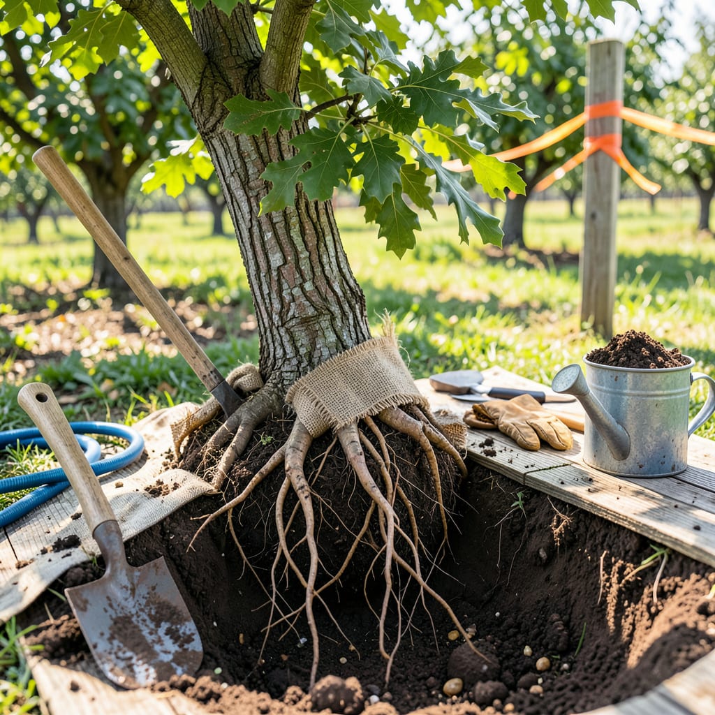 Comprehensive Transplanting a 12 Foot Oak Tree: Step by Step for Root Success and Survival visual reference