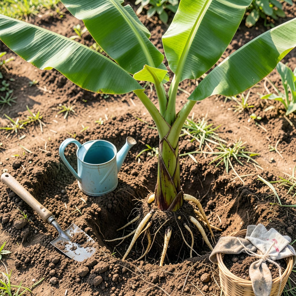 Visual representation of Transplanting a Banana Tree: Step by Step for Thriving Growth