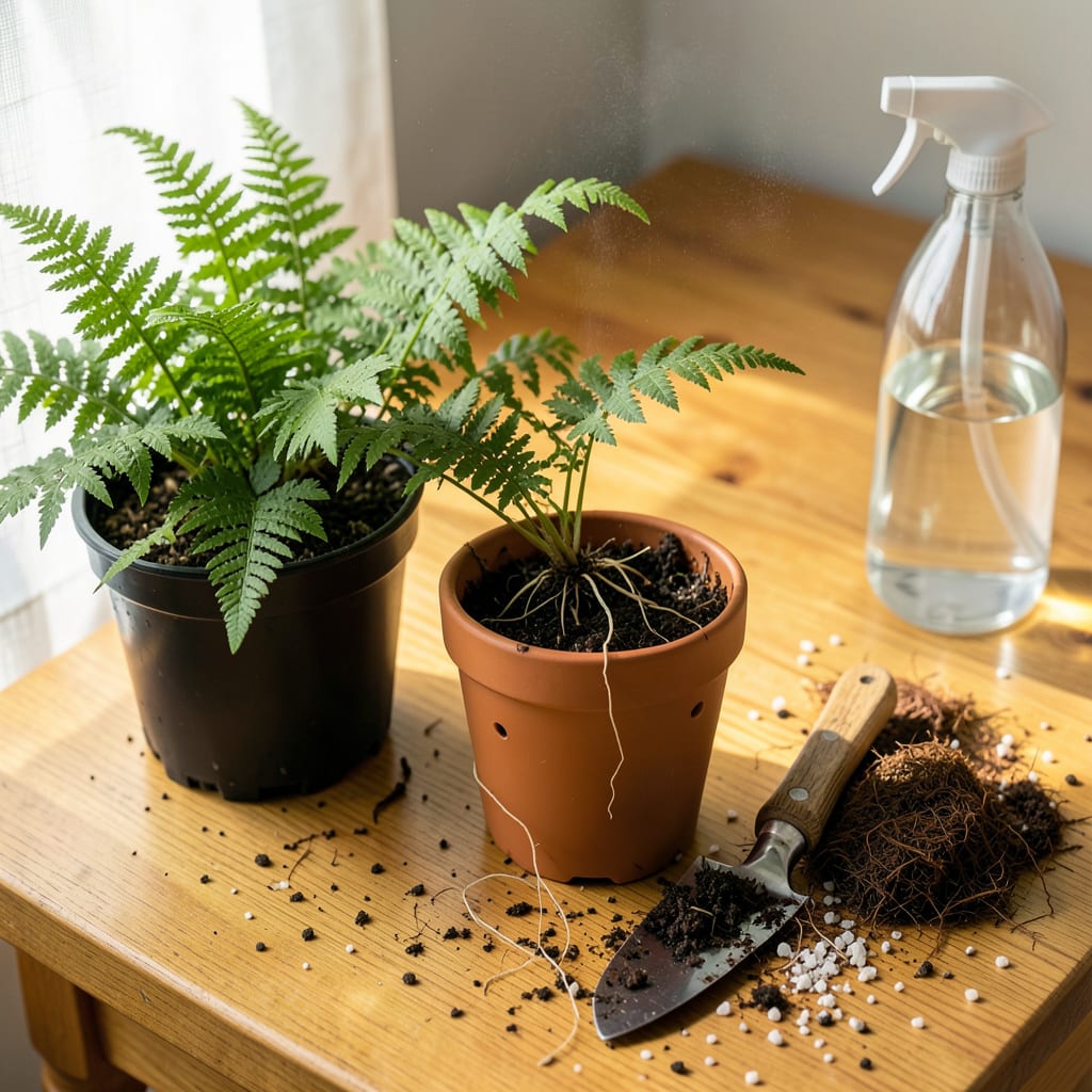 Visual representation of Transplanting a Fern: The Foolproof Guide to Thriving Fronds