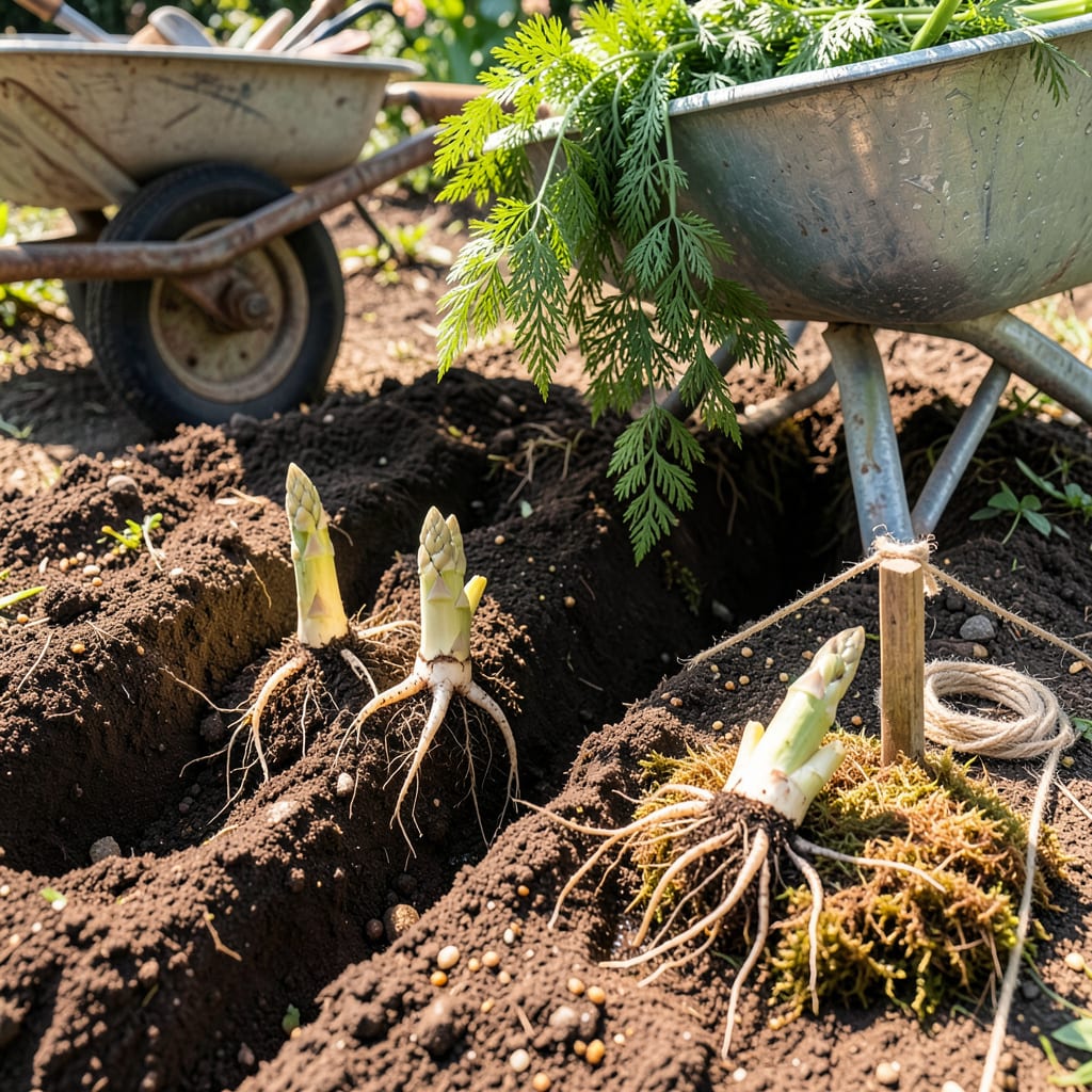 Visual representation of Transplanting Asparagus: The Foolproof Guide for Thicker Spears Next Season