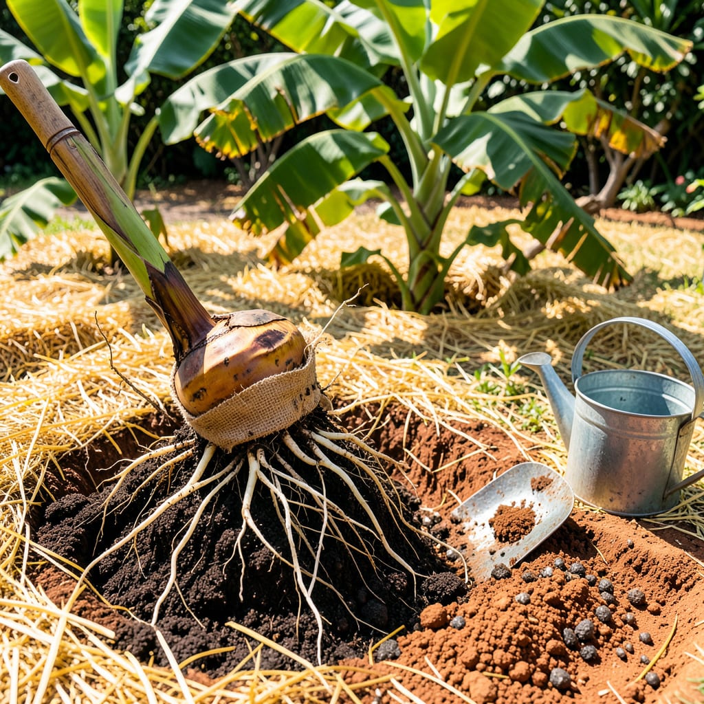 Transplanting Banana Trees: Step by Step for Thriving Growth and Bigger Harvests detailed visual guide