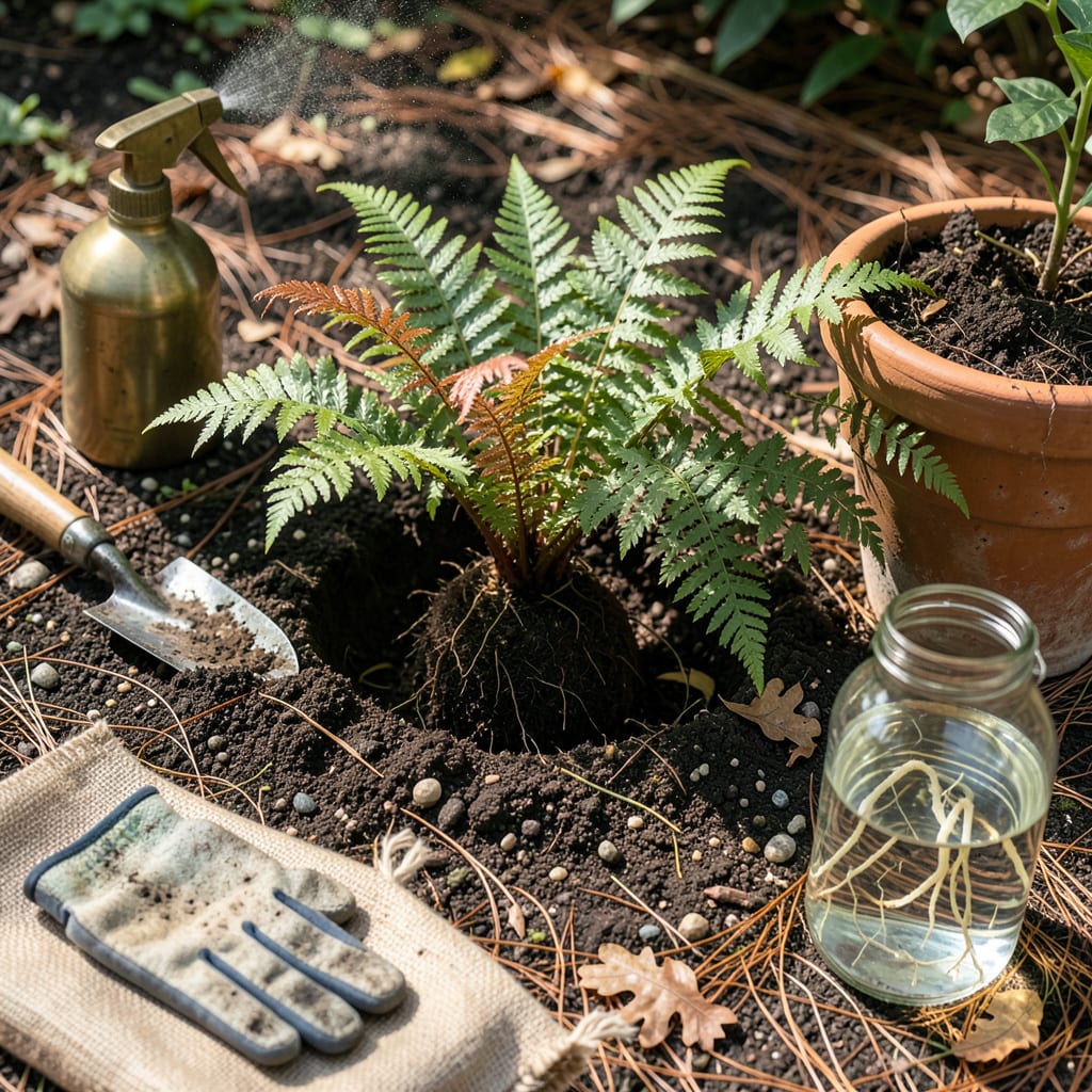Transplanting Ferns: The Foolproof Guide to Thriving Fronds detailed visual guide