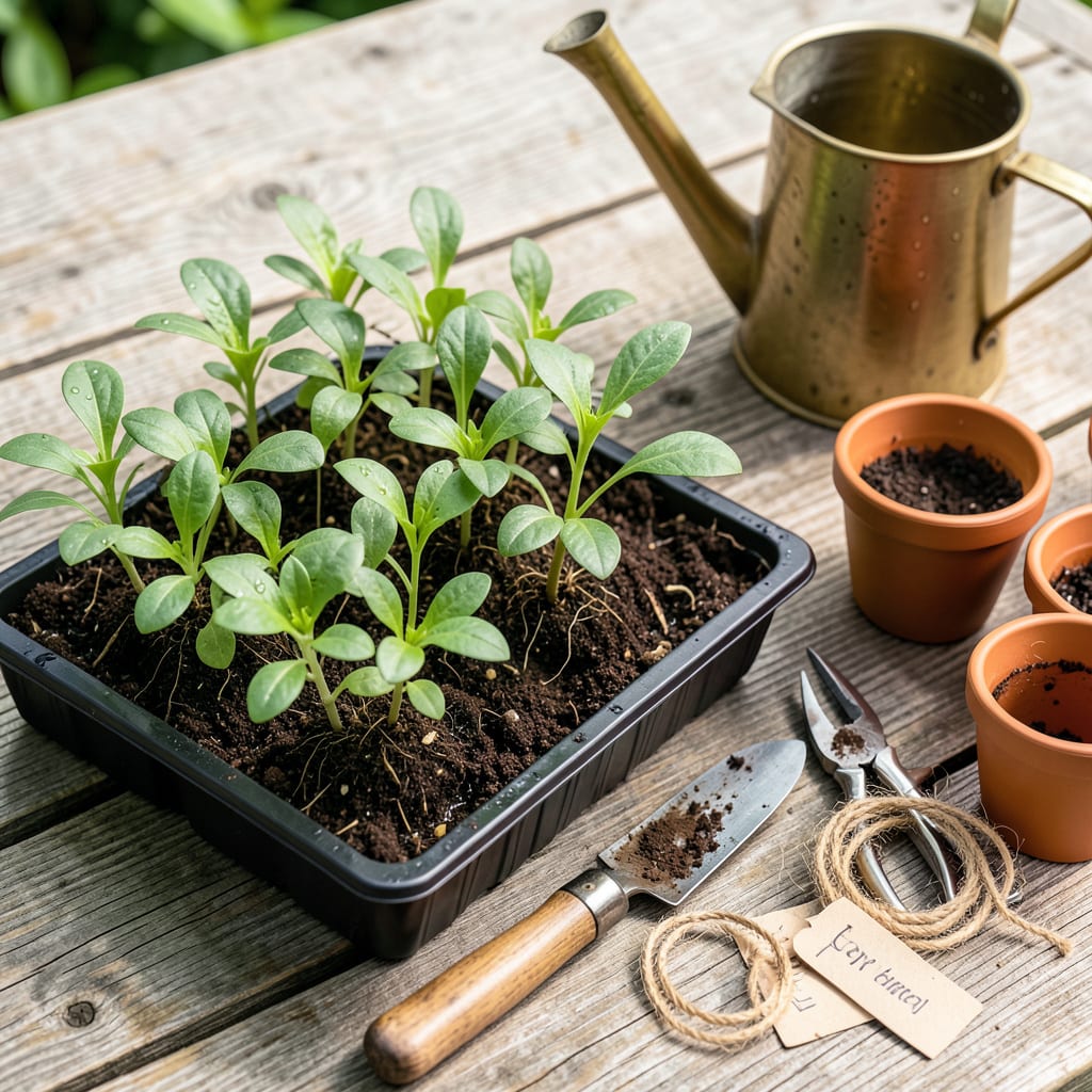 Transplanting Seedlings: The Foolproof Guide for Stronger Starts illustration with key details