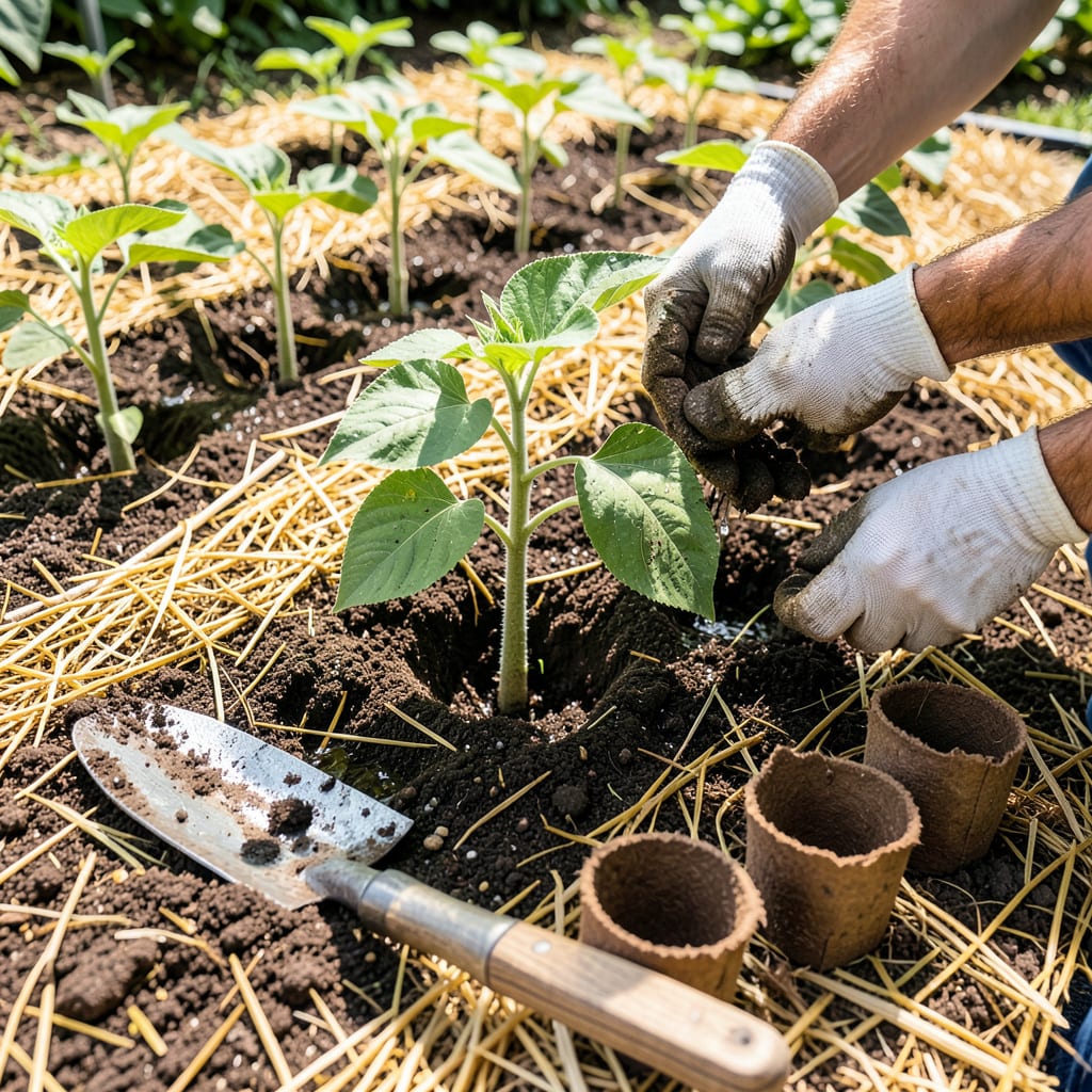 Visual representation of Transplanting Sunflower Seedlings: The Foolproof Guide for Stronger Growth