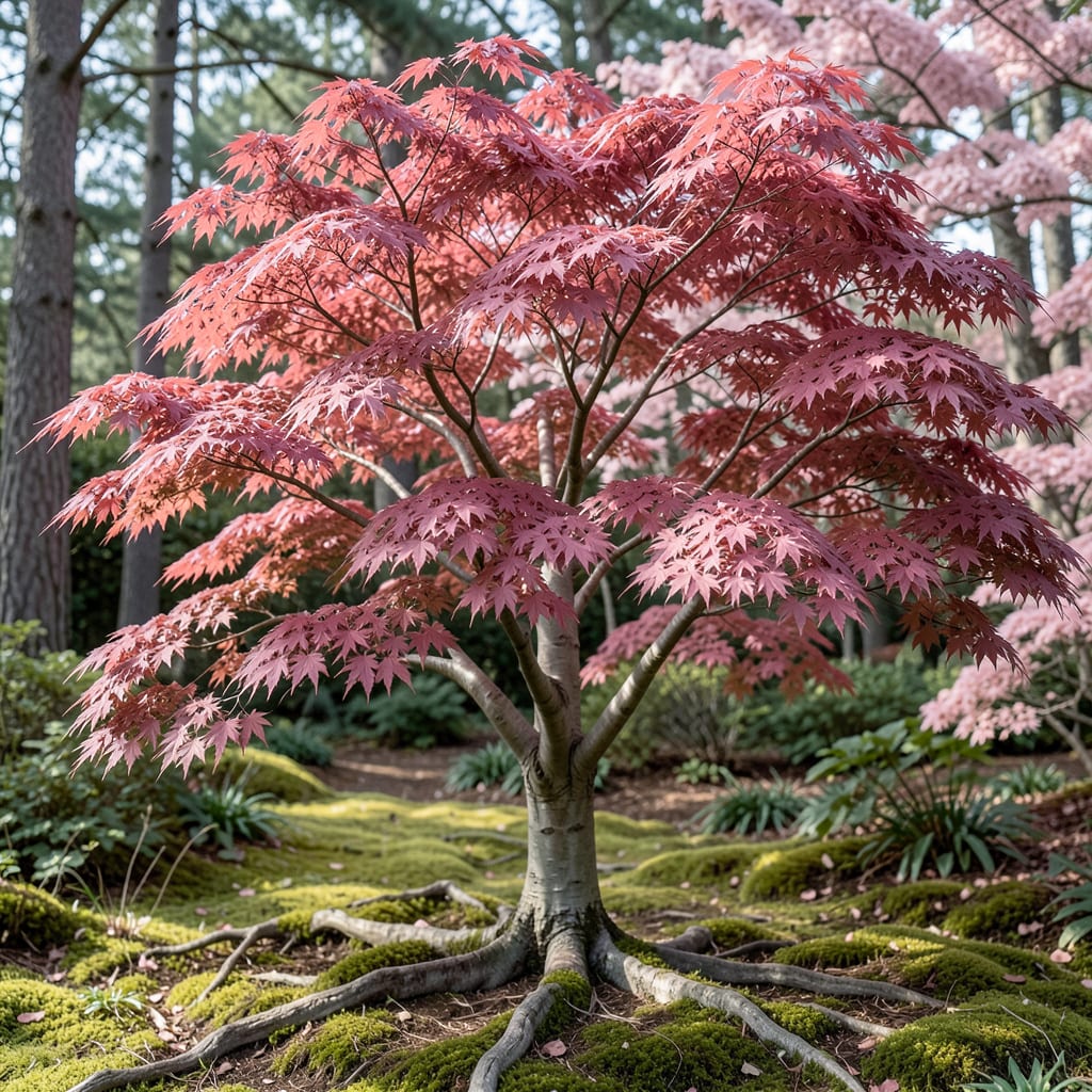 Tree With Pink Leaves: Vibrant Foliage for Year Round Beauty illustration with key details