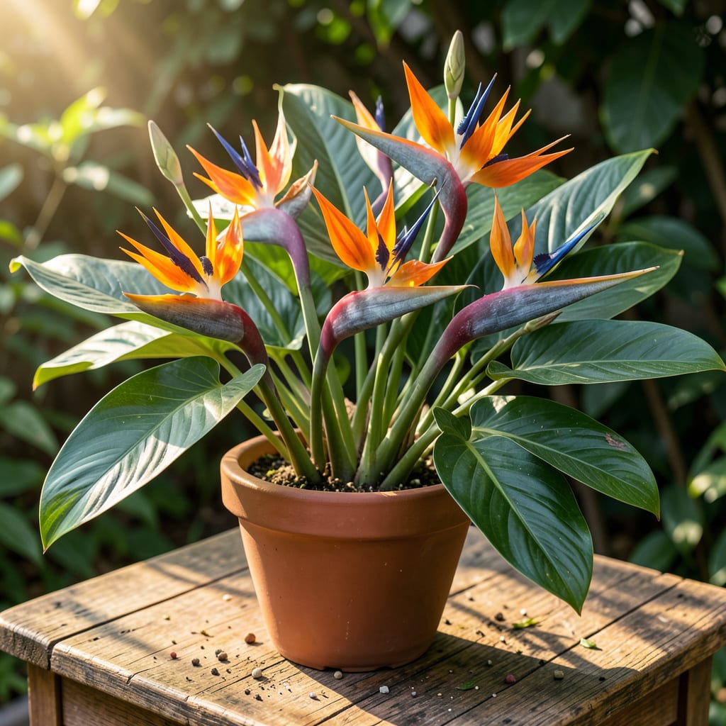 Complete tropical bird of paradise overview image