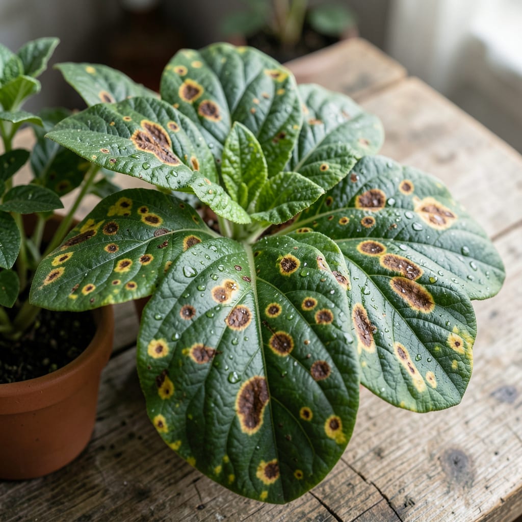 Visual representation of what causes brown spots on plants