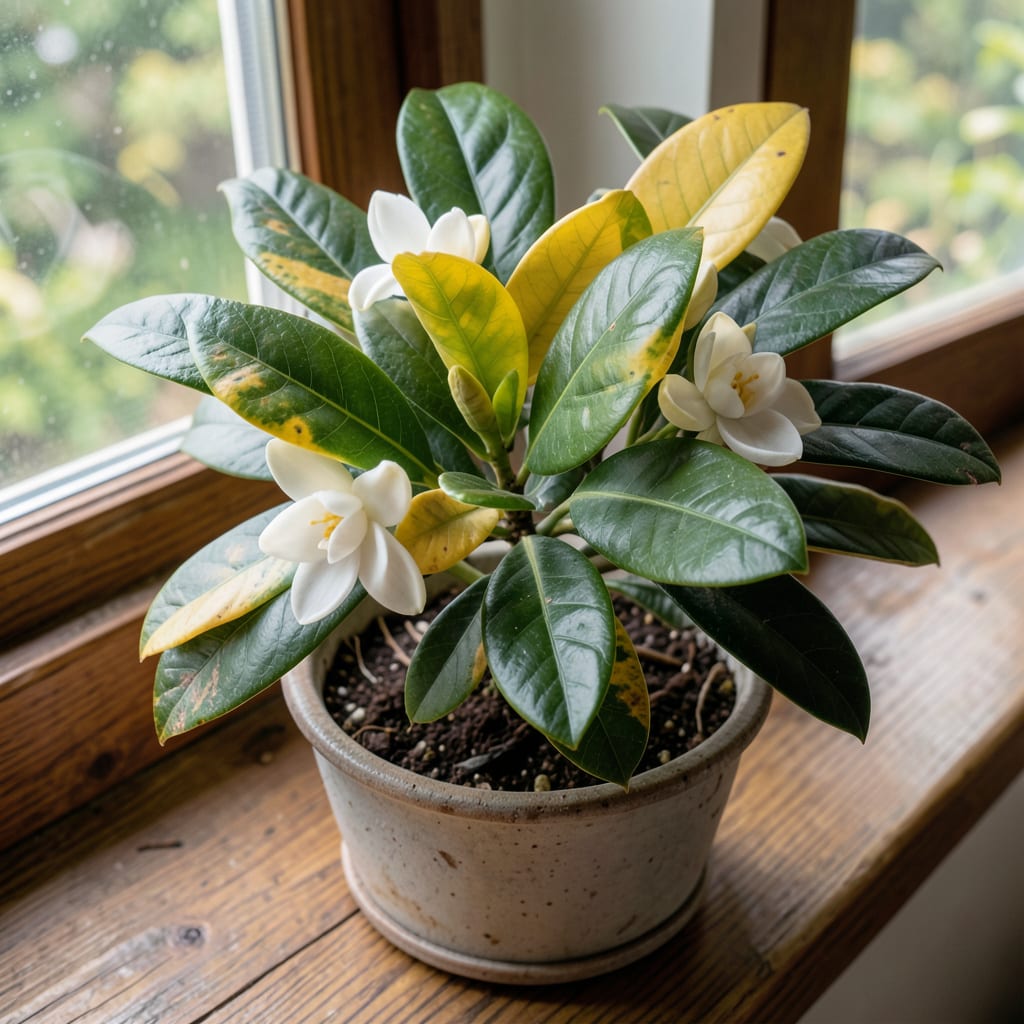 What Causes Gardenia Leaves To Yellow: Nutrient Imbalance and Overwatering Fixes example with annotations
