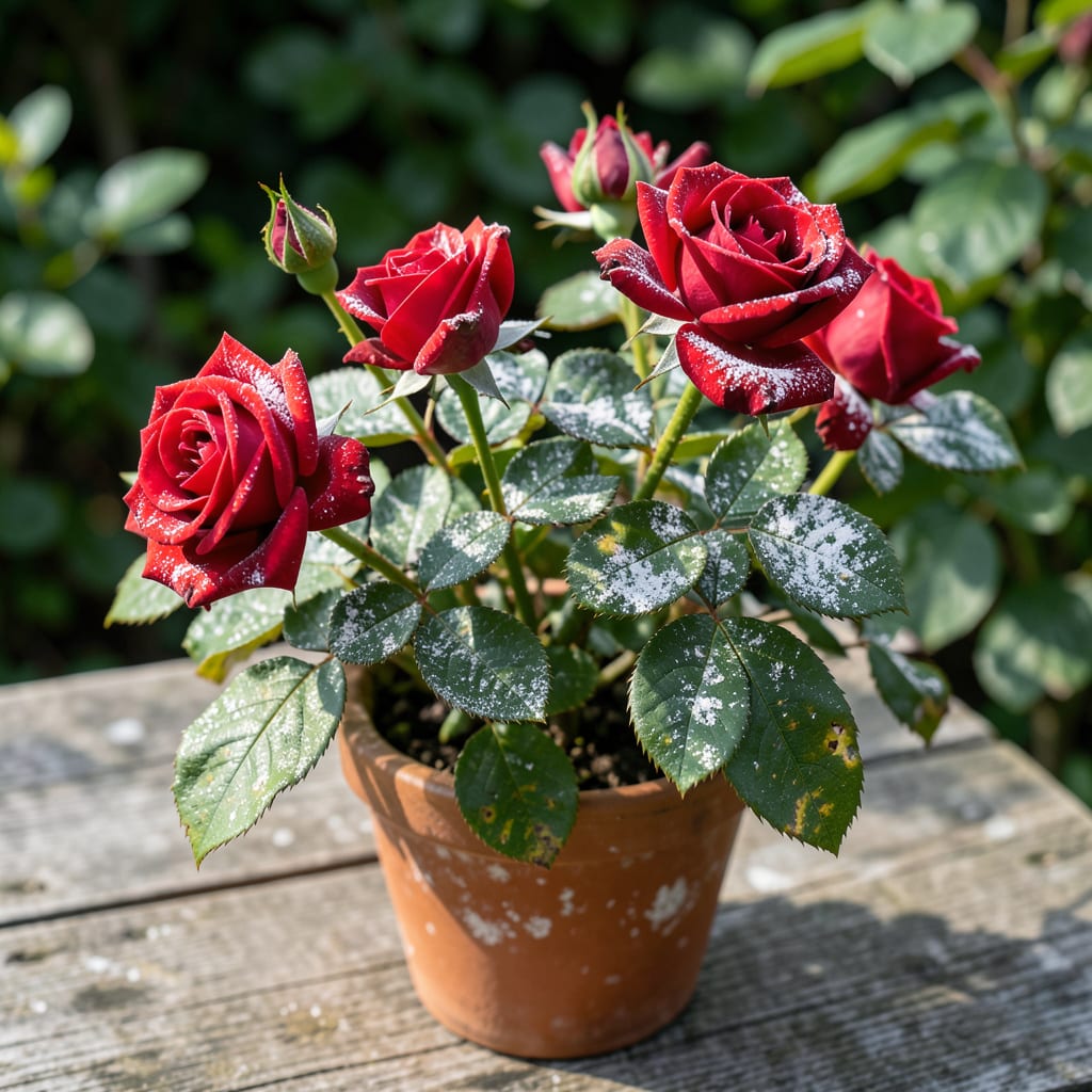 What Causes White Mildew on Roses: Fungal Growth and Prevention Tips example with annotations
