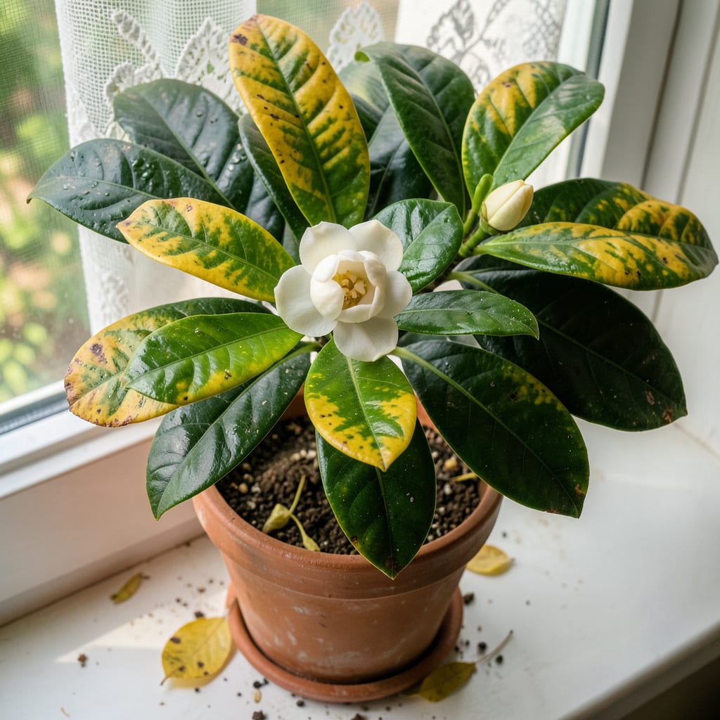 Complete what causes yellow leaves on a gardenia plant overview image