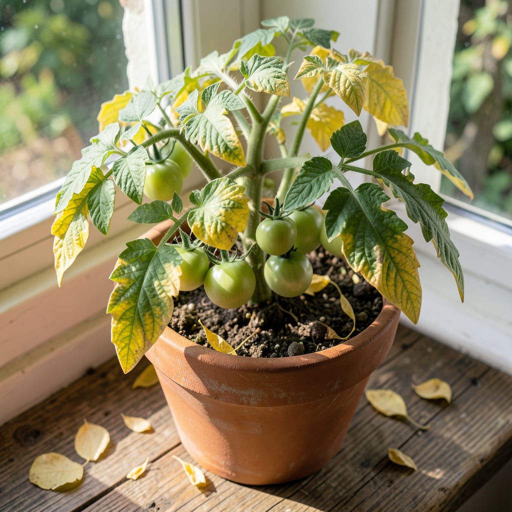 what causes yellowing of tomato leaves illustration with key details