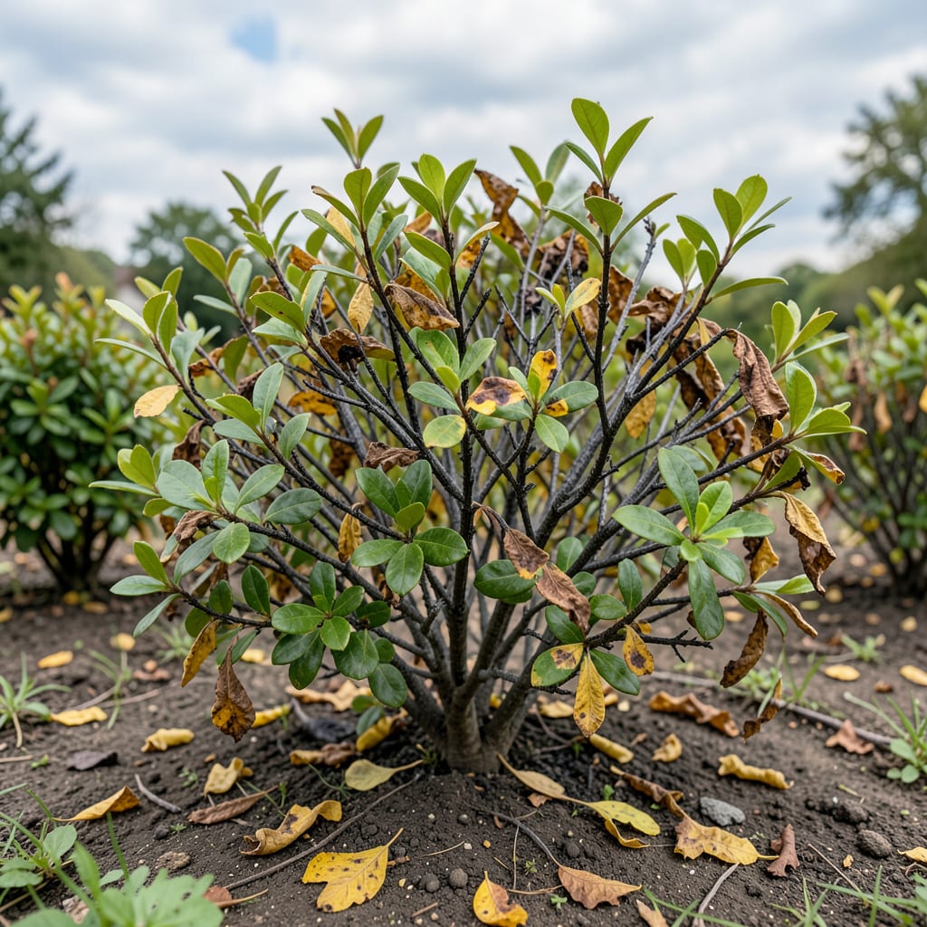 what does boxwood blight look like illustration with key details