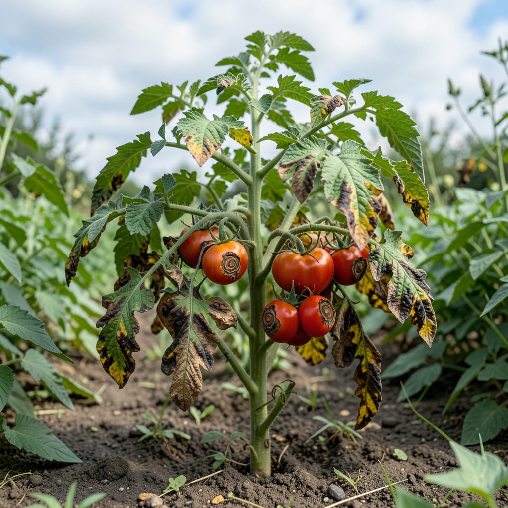 What Does Tomato Plant Blight Look Like: Brown Spots and Wilting Leaves detailed visual guide